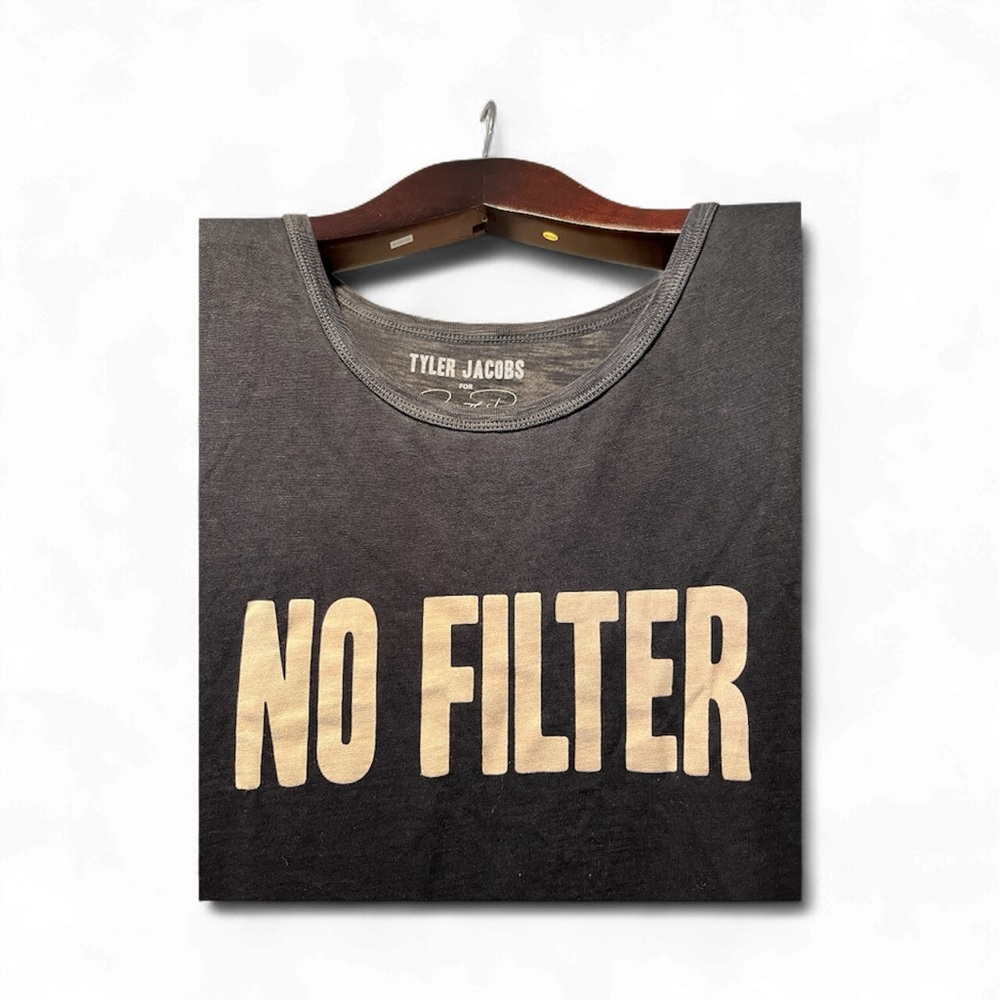 TYLER JACOBS Black Tank Size W-M/L Ltd Edition NO FILTER Graphic NWT